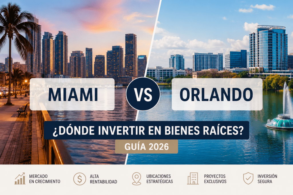 Miami vs Orlando: ¿Dónde invertir en bienes raíces? Guía 2026